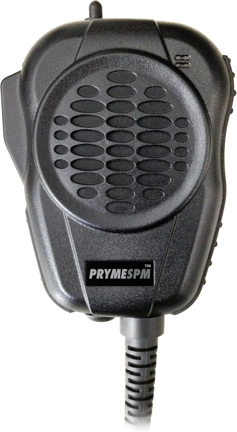 PRYME® SPM-4200-LI Storm Trooper™ Heavy Duty Amplified Speaker Microphone for CellPhones with Coil Cable and Lightning Compatible Connector Fits iPhones and iPads