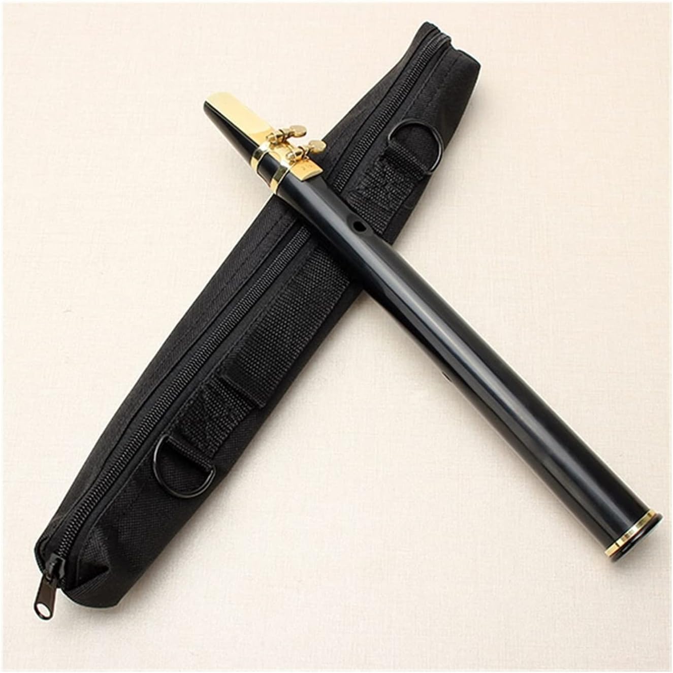 KESHUO Pocket Sax Alto C Tune Mini Sax Saxophone Little Sax Ophone Black with Carrying Bag Woodwind Instrument Brass Sax Beginners Kit