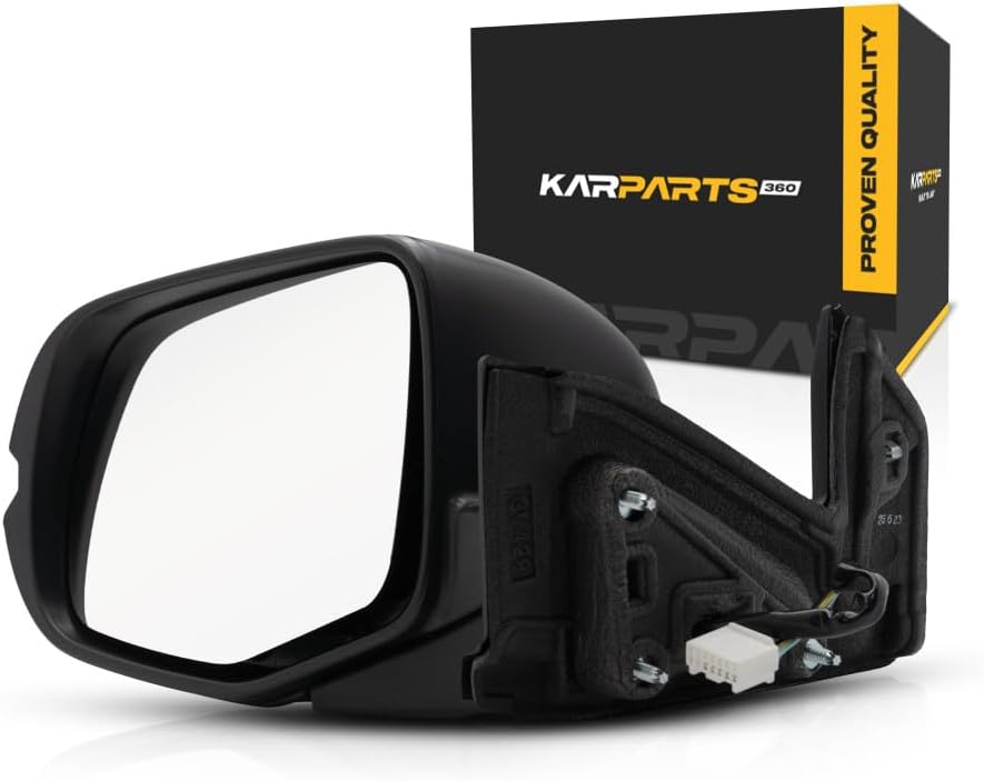 KarParts360 For Honda Ridgeline 2017-2023 Door Mirror Driver Side | AWD | Power | Heated | Paintable | Manual Folding | RTL/RTL-T/LX Models | Replacement For HO1320306 | 76250TG7A52ZD, 76250T6ZA51ZD