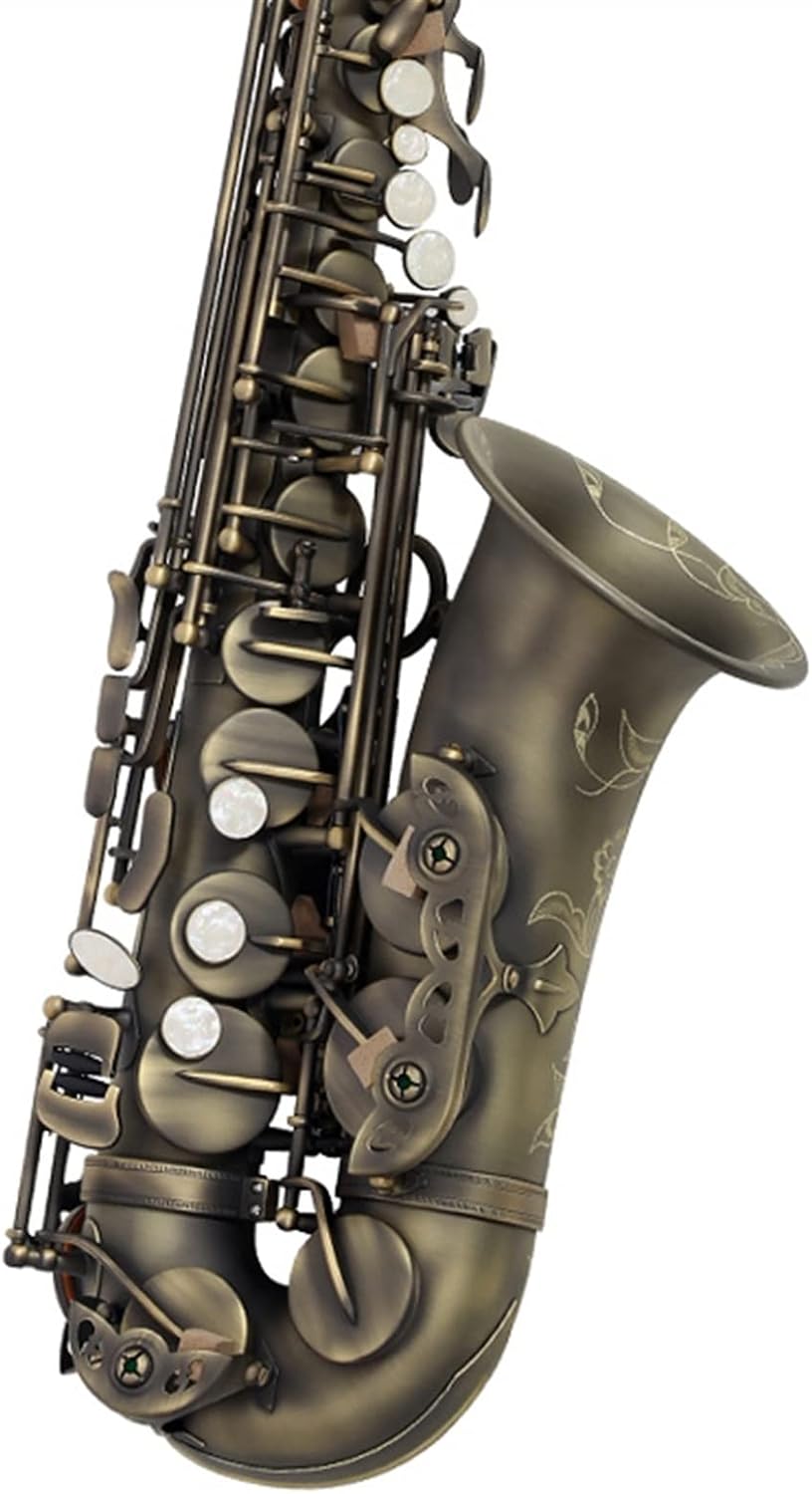 E-Flat Alto Saxophone Wind Instrument Imitation Green Bronze Suitable for Student Beginners Beginner Saxophone