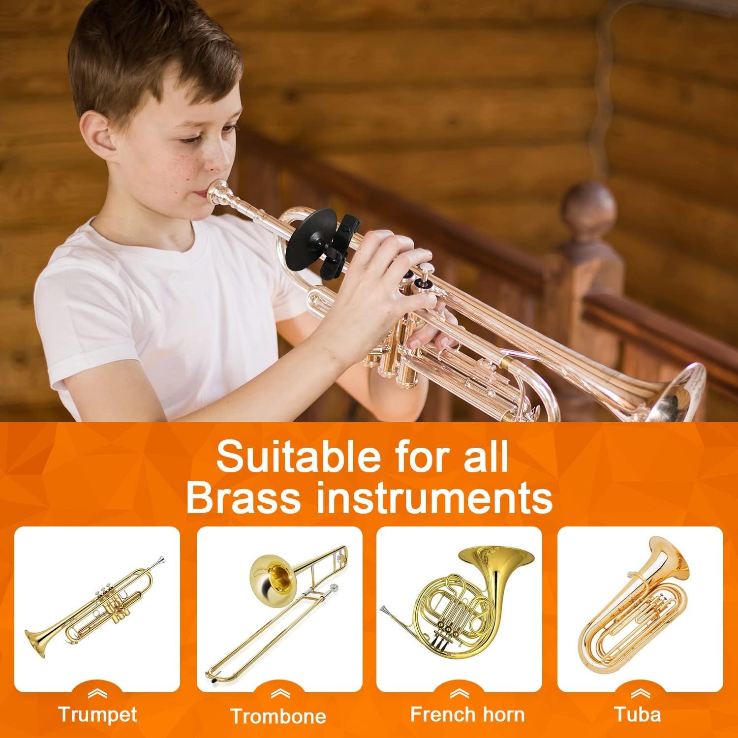 Professional Plastic Bb Trumpet Standard Trumpet Set for Student Beginner MirTra Small Embouchure Training Device Mirror For All Brass Instruments Adapted Trumpet,Trombone,French Horn,Euphonium,etc