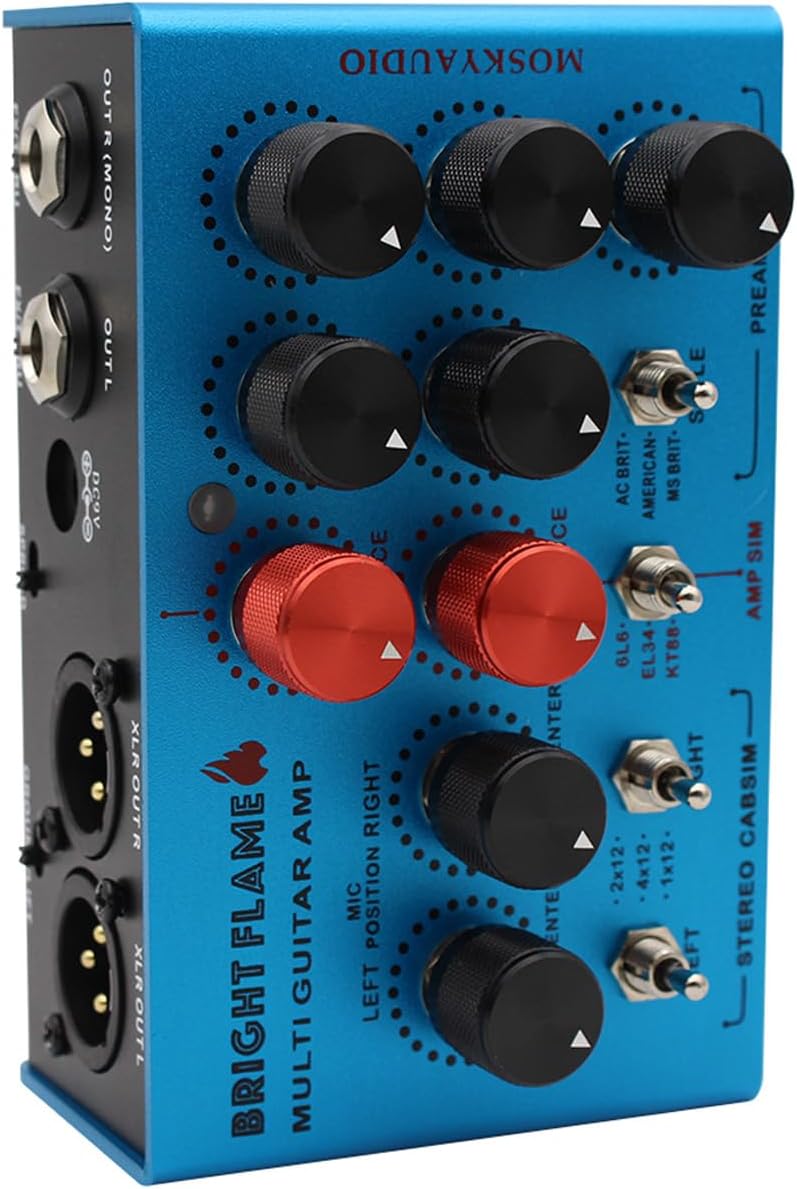 Multi Effects Guitar Pedal, Amplifier Simulation, Classic Amp Models, Blue - Versatile Audio Effects, Flexible Output Connectivity, Ideal for Guitar and Bass Players