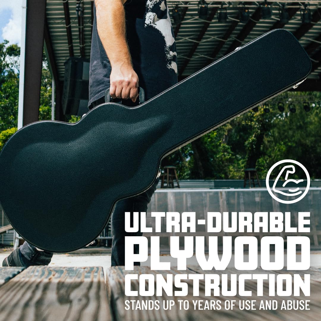 Gator Cases Traditonal Series Hard-Shell Wood Case for 6 or 12-String Dreadnought Style Acoustic Guitars, (GWE-DREAD 12)