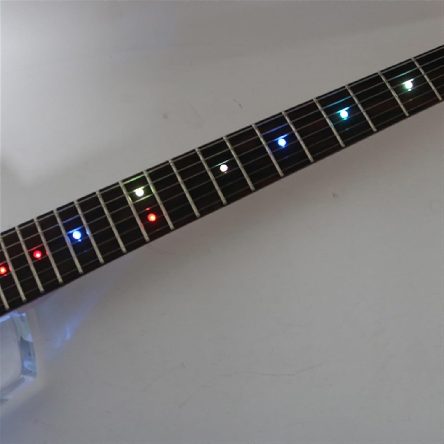 VENEKA Headless Electric Guitar Headless Portable Travel Acrylic Mini Electric Guitar with Tremolo Bridge and HHS Pickup