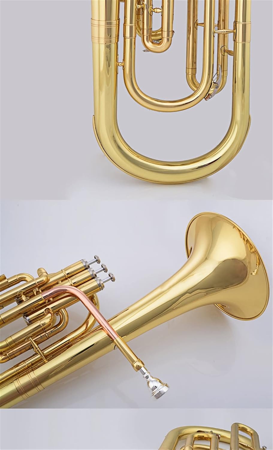 Student Trumpet Professional E Flat Keys High Grade Gold Brass Wind Instrument with Mouthpiece and Case