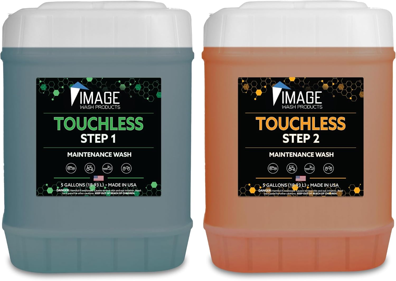 Image Wash Products® Touchless Car Wash Soap – No Scrub, 2-Step Truck Wash Soap, High-Foaming, Biodegradable Car Wash Soap, Safe for Polished Aluminum & Ceramic Coating (Touchless 1 & 2 5 Gallon)