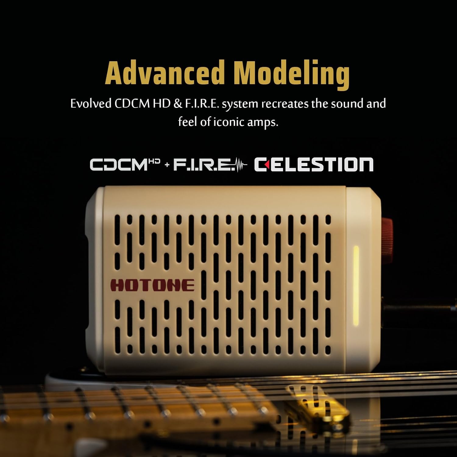 Hotone Multifunctional Modern Mini Modeling Amplifier BT Guitar Bass IR Cabinets with Multi FX Mobile APP(Incl 5 PCS Custom Guitar Picks by VOLKTONE)