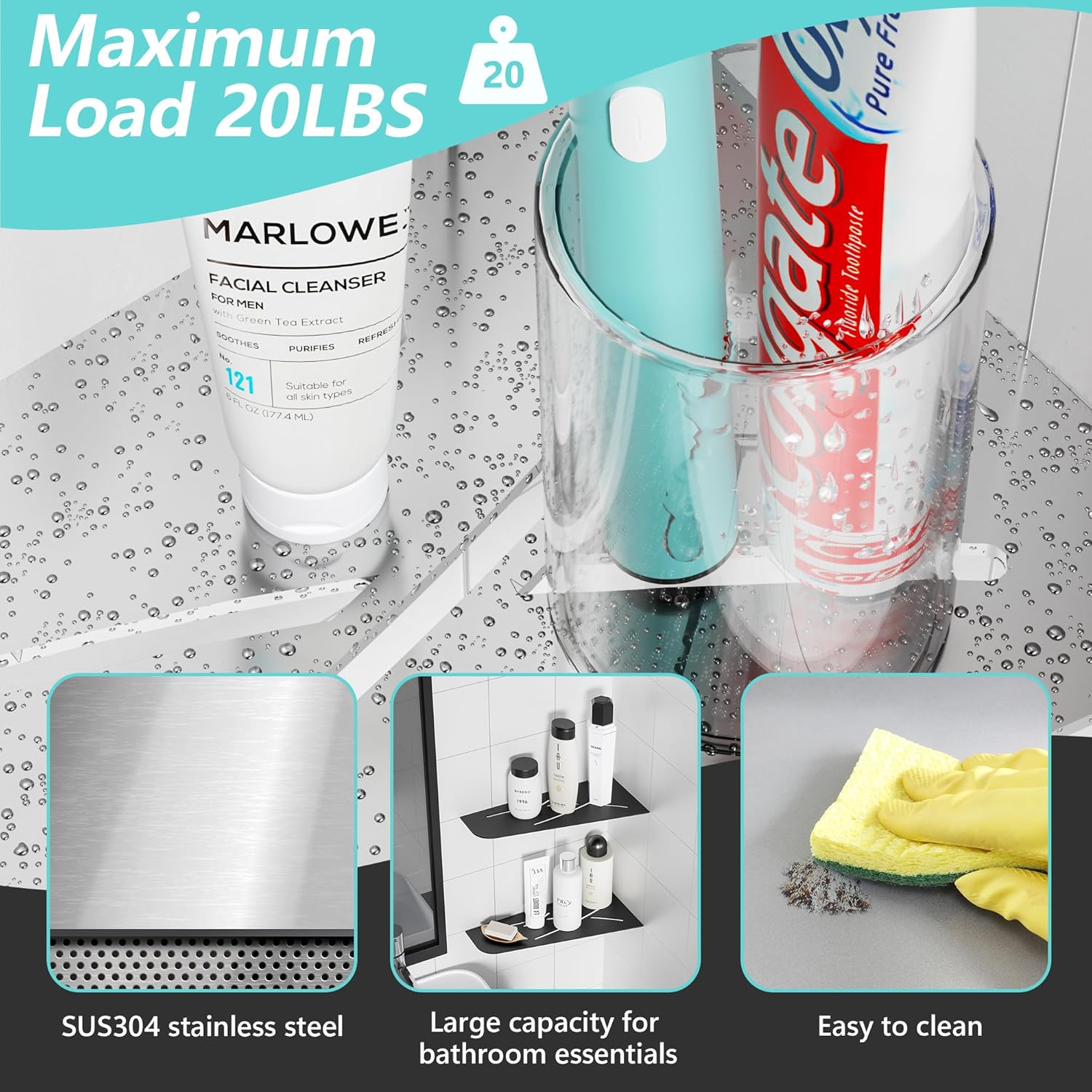 Shower Corner Shelf 304 Stainless Steel 12