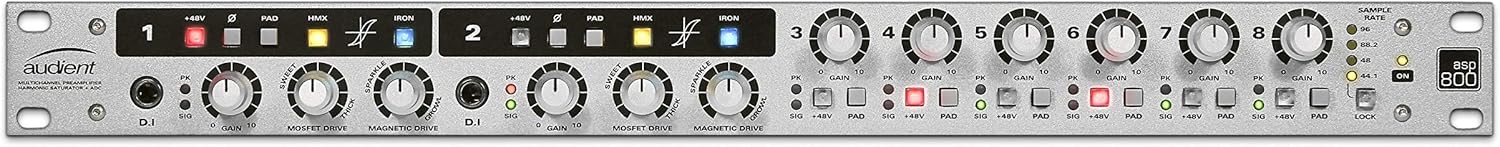 Audient ASP800 8 Channel Microphone Preamplifier and ADC with HMX & IRON