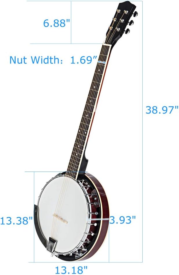 Top Grade Exquisite Professional Sapelli Notopleura Wood Alloy 6-String Banjo