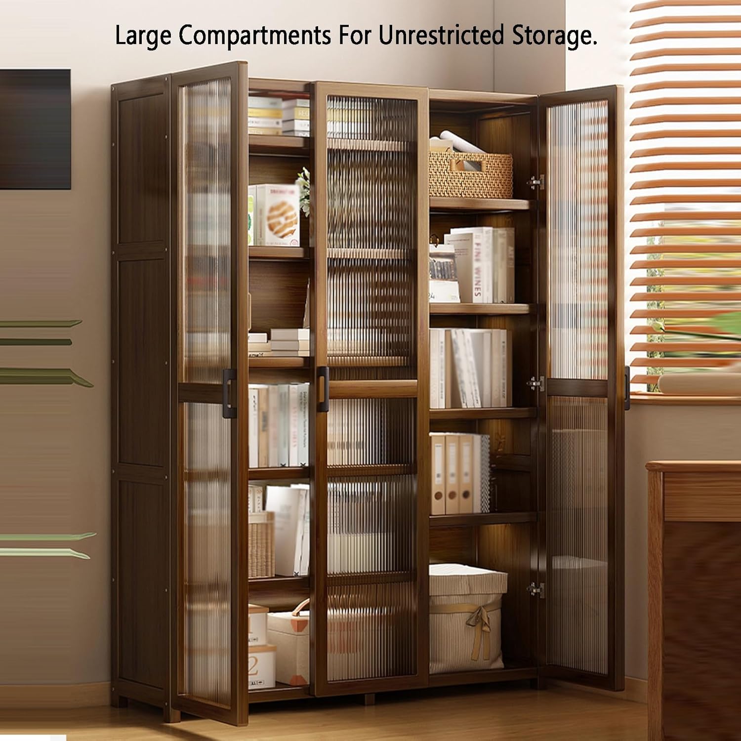 Industrial Bookshelf,4/5/6 Layer Corner Bookcase,Storage Display Rack, Multi-Layer Storage Rack,Corner Shelf, Suitable for Small Space, Office（Brown）(5tier) ()