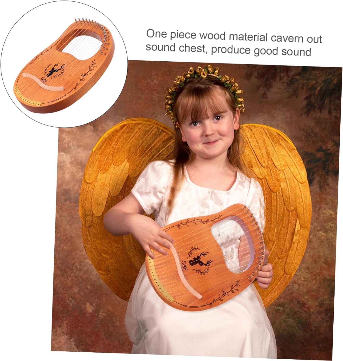 Musical Instrument Set 16 String Harp Handheld Lyre Harp for Boys and Girls