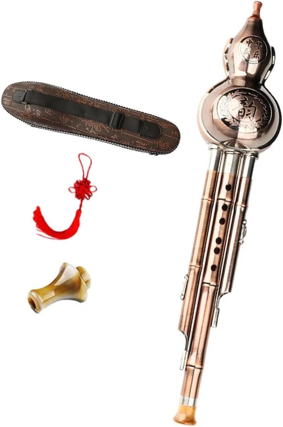 Hulusi Flute Hulusi Flute Instrument Wind Instrument Woodwind Practice Stage Concert Music Learning Gifts(C)