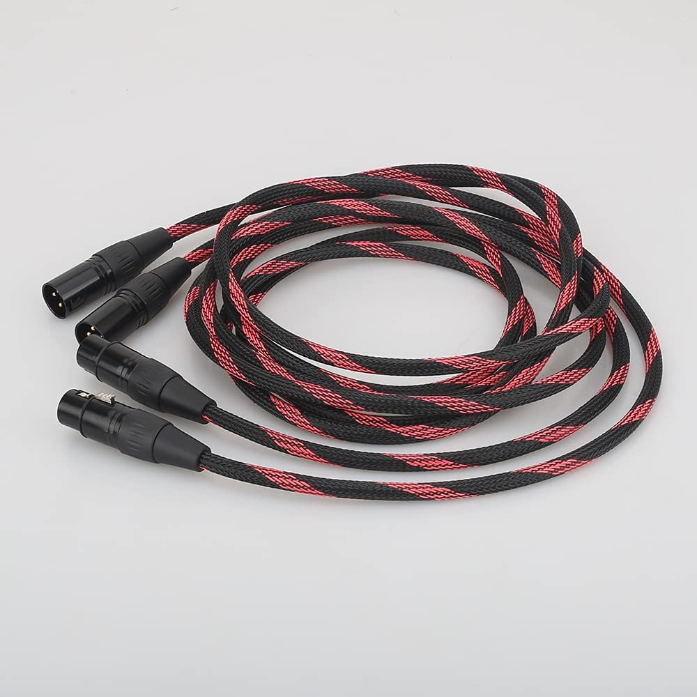 HI-End Copper XLR Balanced Audio Cable 4N OFC 3 Pin 2 XLR Male to Female Audio Cable (Length : 1.5m)