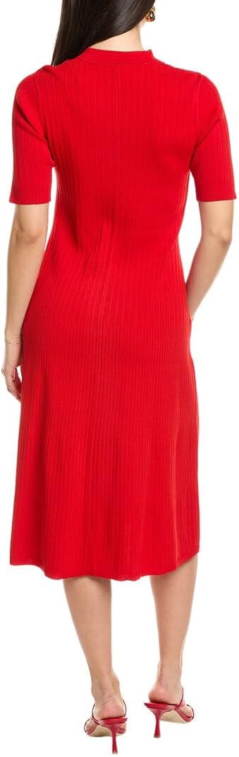 Anne Klein Womens Button Front Midi Dress