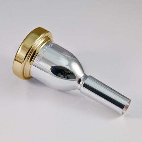 24K Gold Rim & Cup Bach Megatone Large Shank Trombone Mouthpiece, 5G