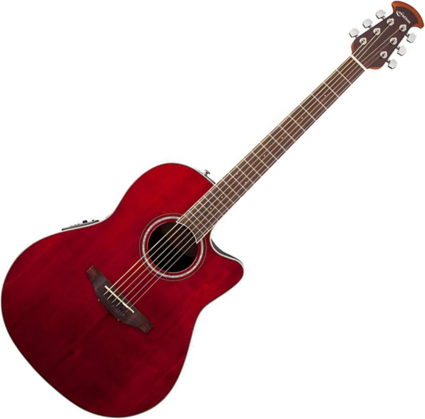 Ovation CS24-RR Celebrity Standard Mid-Depth Cutaway,Acoustic-Electric Guitar, Ruby Red