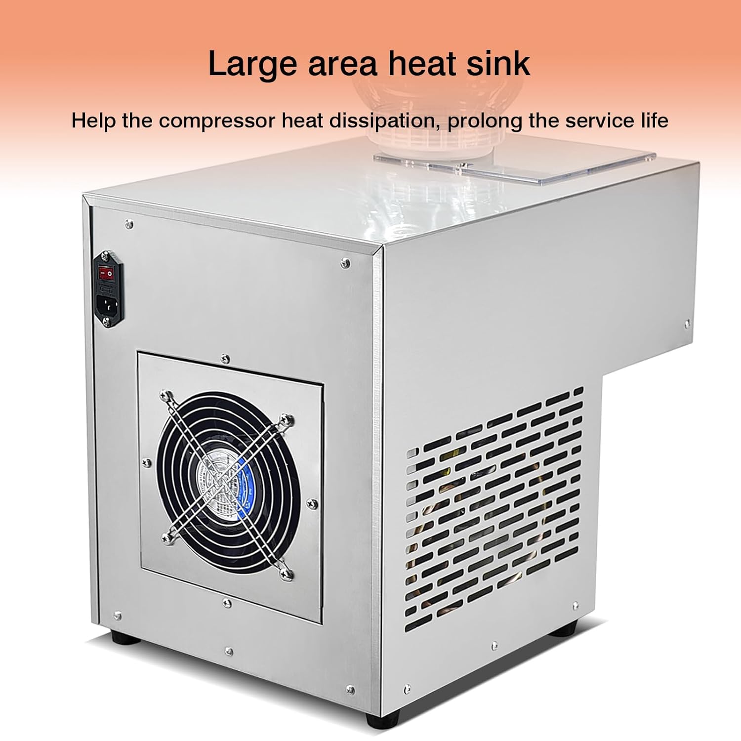 Kolice 90kg(198 lbs)/Day Snow Cone Shaver, Shaved Ice Machine, Snowflake Ice Machine, Air Cooling for Desserts Shops, Food Truck, Restaurant, Milktea Shops, etc