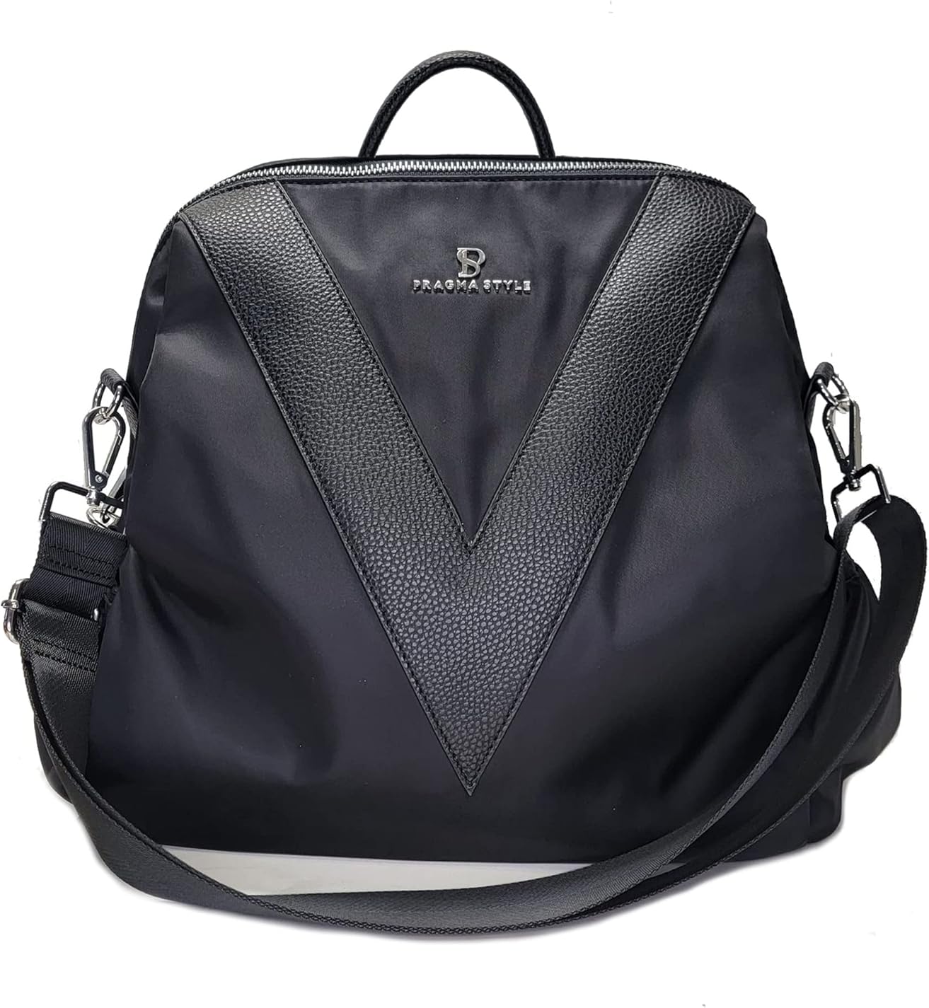 V-Style Convertible Backpack Purse (Double Black) Standart