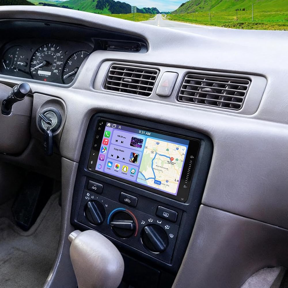 4G+64G Car Stereo for Toyota Camry 1997-2001 with Wireless CarPlay and Android Auto, 7 Inch Touch Screen Android 14 Double Din Car Radio Head Unit with GPS Bluetooth WiFi FM RDS SWC BT Backup Camera
