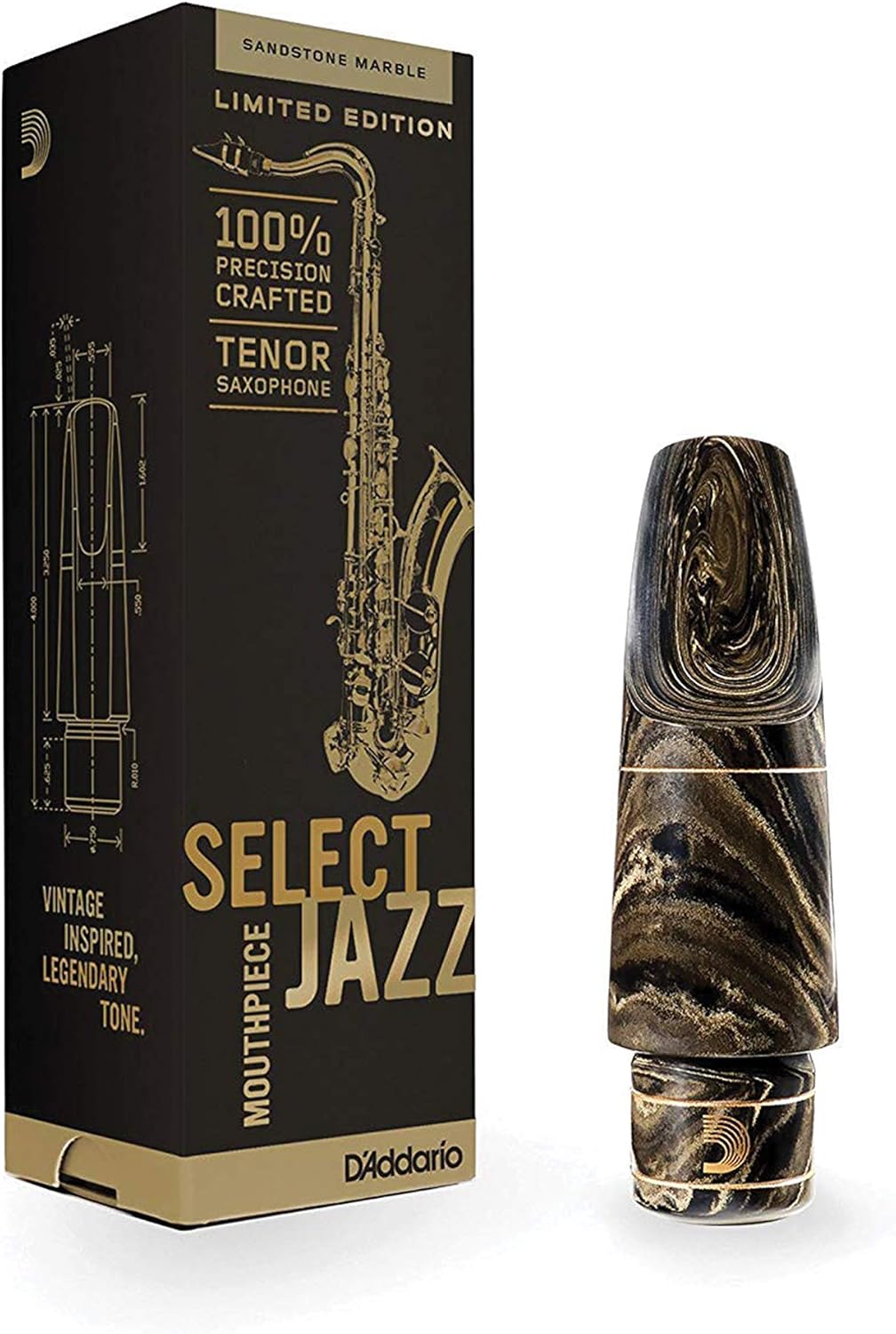 D'Addario Select Jazz Tenor Saxophone Mouthpiece - Sandstone Marble - D6M - Mouthpiece for Tenor Sax
