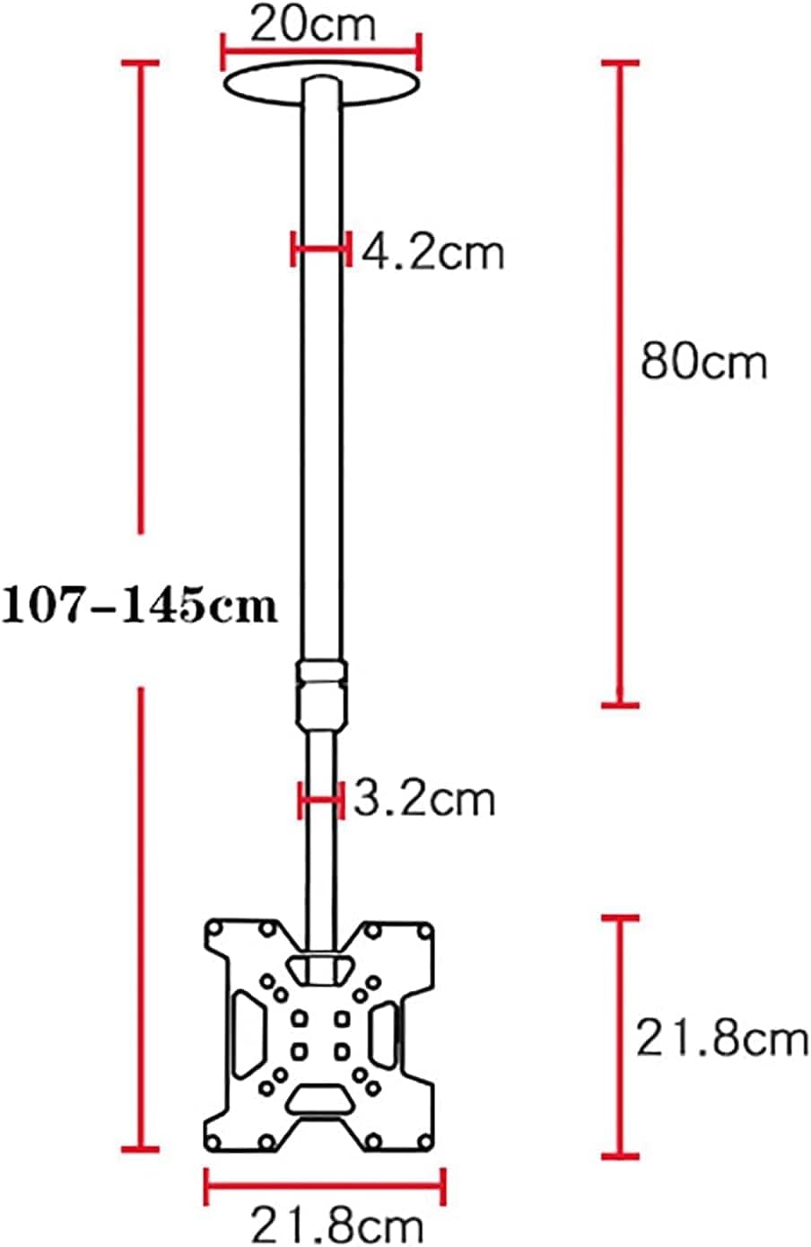 Universal Tv Stand Multifunction Tv Wall Mount Adjustable Wall Ceiling Tv Mount, Swivel and Tilt Ceiling Tv Bracket, for 14-32 Inch Flat Tvs Up to 40Kg, Multipl,
