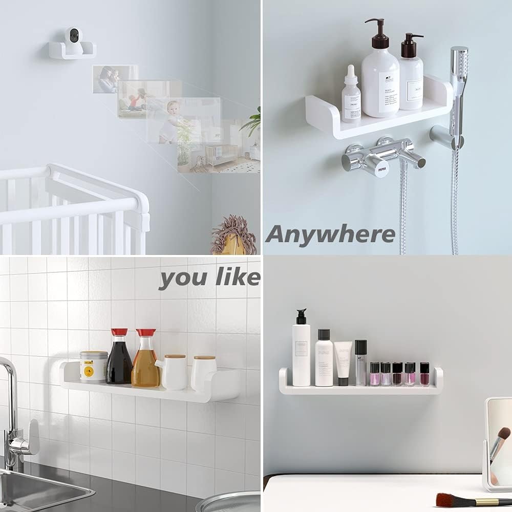 Shower Shelves Bathroom Shelf, Wall Mounted Organizer, Drill Free Fixture Furniture Rack Accessory Bathing Accessories (Color : Full Three)