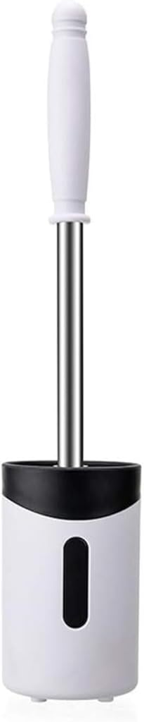 Toilet Brush Yyqx Toilet Brush Wall-Mounted Toilet Brush Holder Detachable Long Handle Cleaning Brush Bathroom Pendant Brush Holder Toilet Brush and Holder (Color : White) (White)