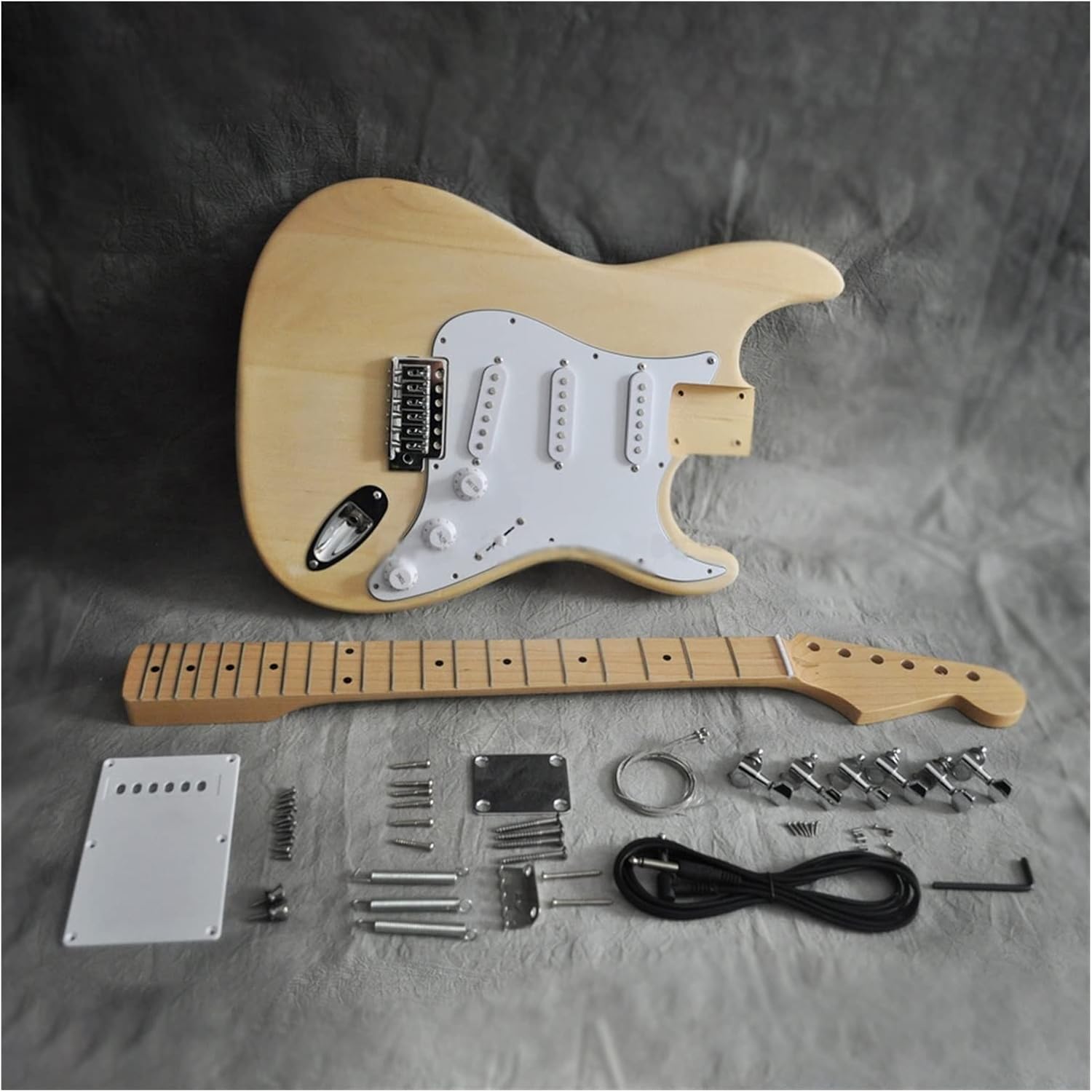DIY Electric Guitar Kit DIY Electric Guitar Kit Basswood Body Maple Neck Fingerboard 21 Fret for Guitar Lovers