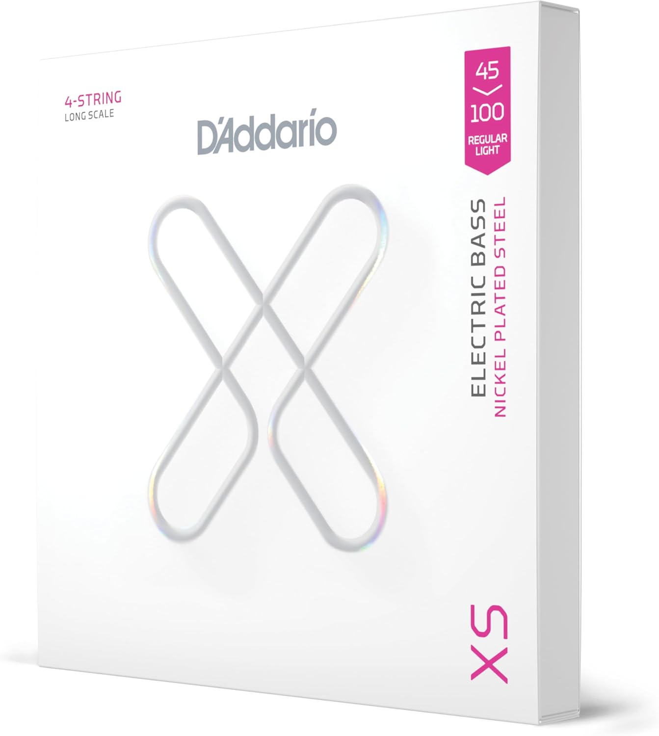 D'Addario Bass Guitar Strings, XS Coated Electric, XSB45100, Regular Light 45-100, 4-String Set, Pack of 1