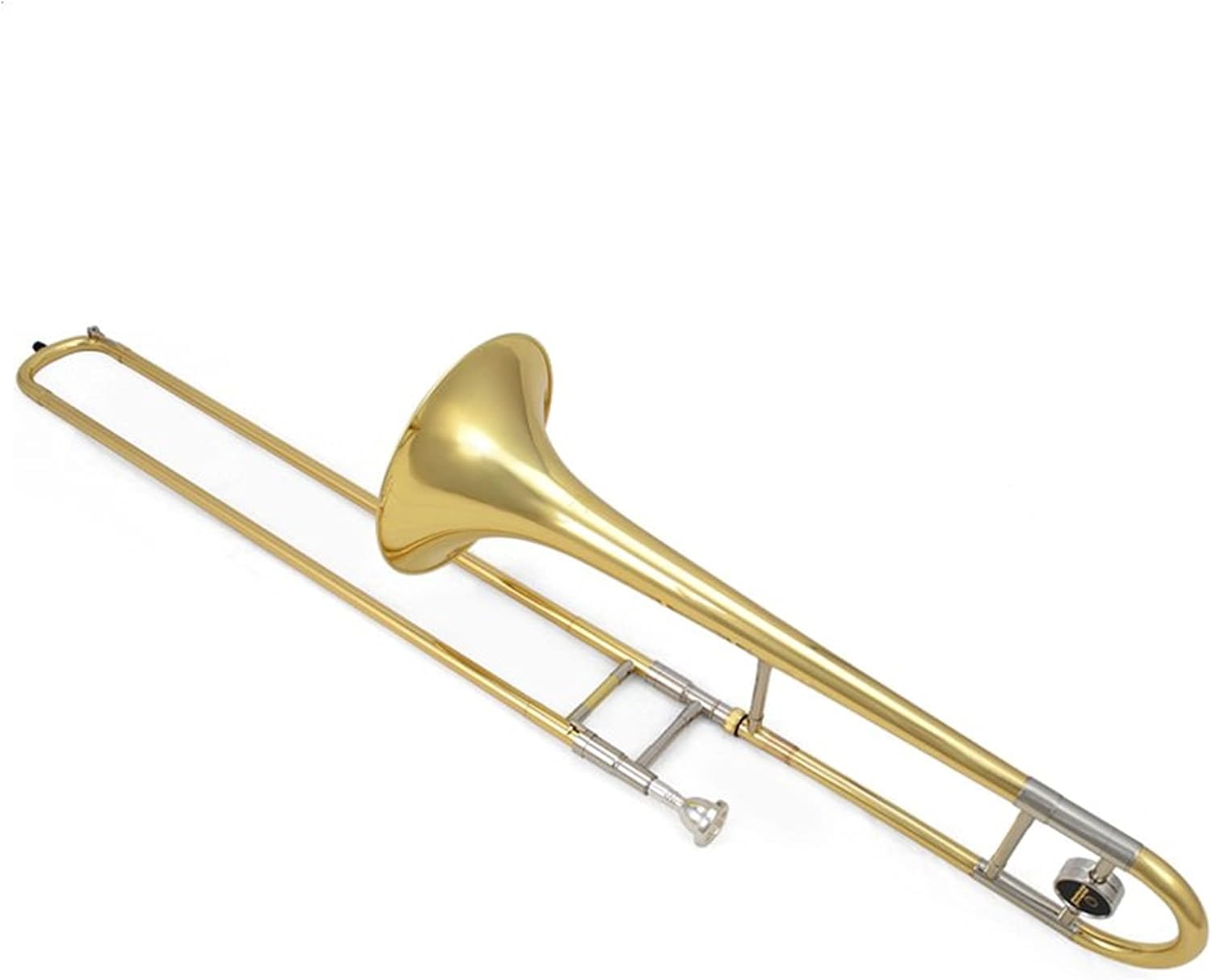 Student Trombone B Flat Tenor Trombone with The Mouthpiece with Case,Gloves,Gold Brass Wind Instruments Trombone Kit (Color : Gold)