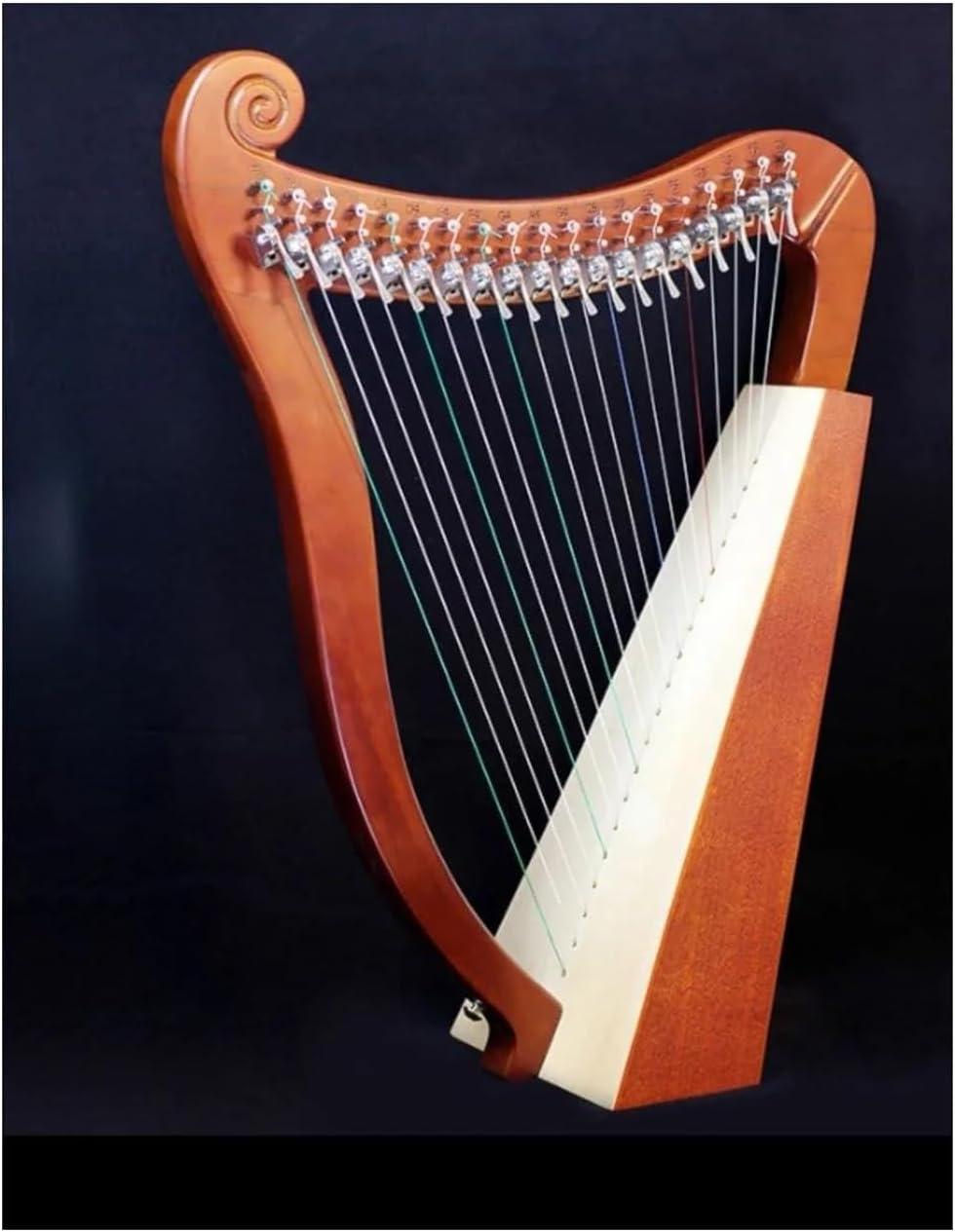 Lyre Harp Set Wooden Lyre Harp 19 String Professional Stringed Instruments Beginner Musical Instrument Accessories(Red)