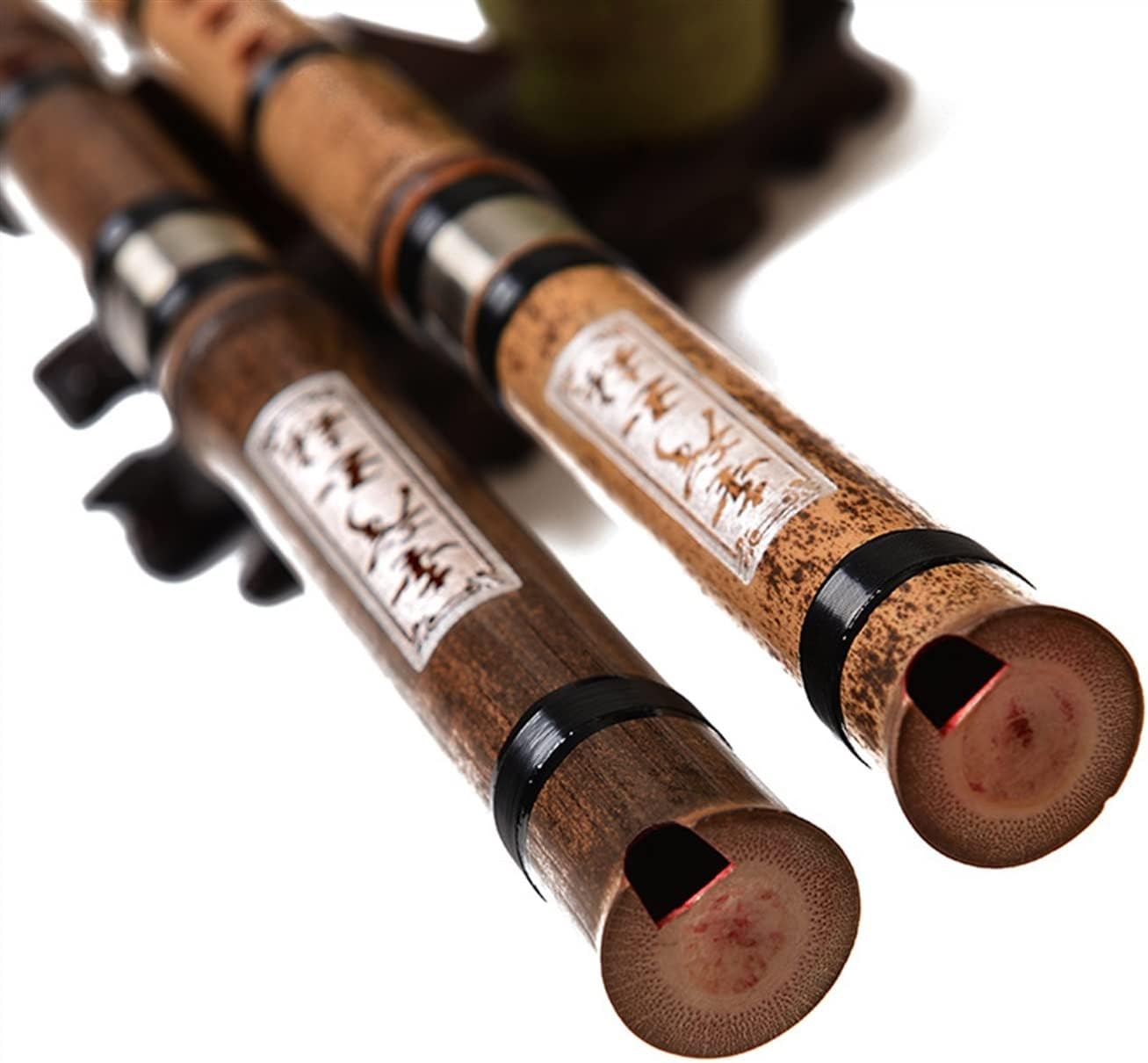 TSTS Chinese Bamboo Flute Three-Section Xiao Professional Purple Bamboo Flute Beginners Practice 8-Hole G/F Key Wind Instrument (Color : G)