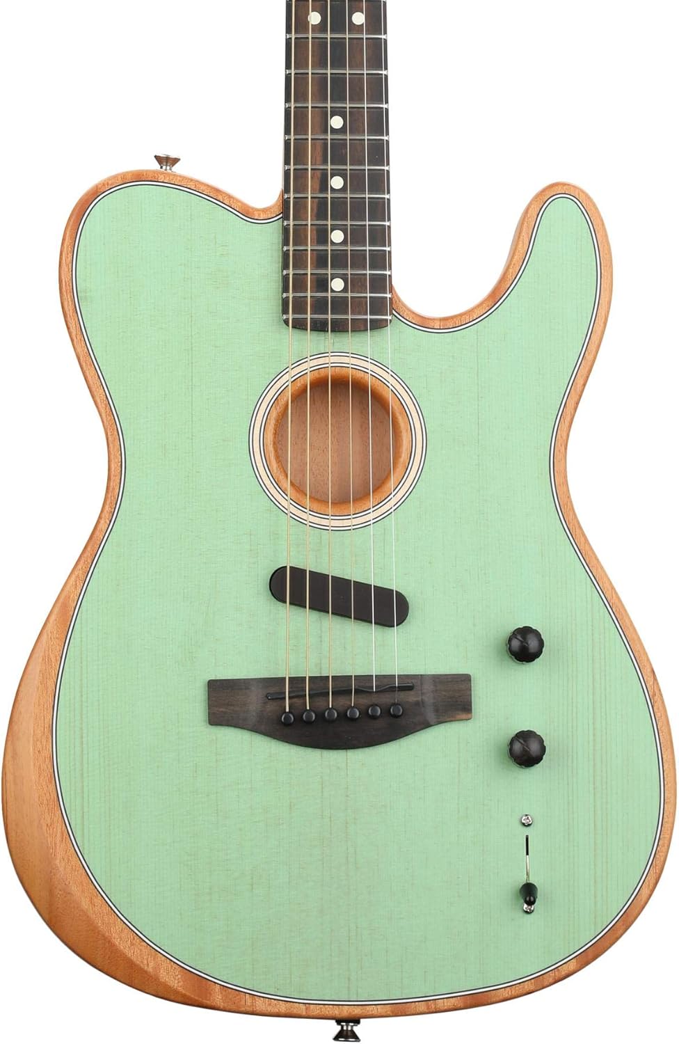 Fender American Acoustasonic Telecaster Acoustic Electric Guitar, Surf Green, Ebony Fingerboard, with Gig Bag