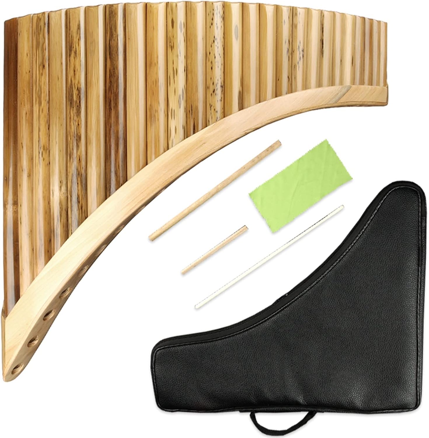 25 Pipes Pan Flute Instrument Bamboo Pan Flute Panpipes C Key Handmade Woodwind Instrument in C Key (Color : Right)