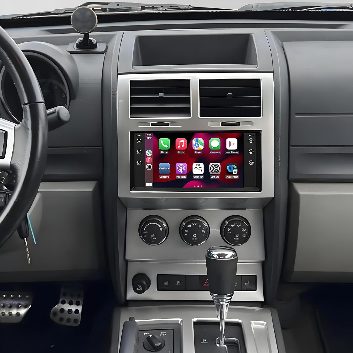 PHEZEN 7 inch Touchscreen Car Stereo for Dodge Nitro 2007-2012, Android 13 Car Radio with Carplay & Android Auto GPS Navigation BT Mirror Link WiFi Backup Camera 2+32G