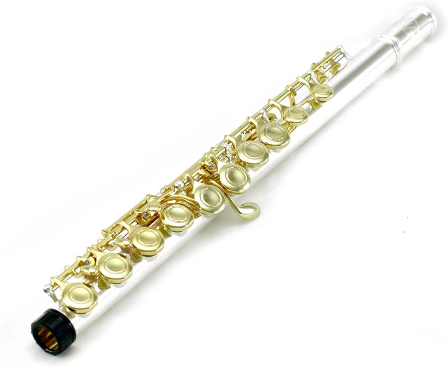Sky Silver Plated Gold Keys Closed Hole C Flute (SKYFL101-GS)