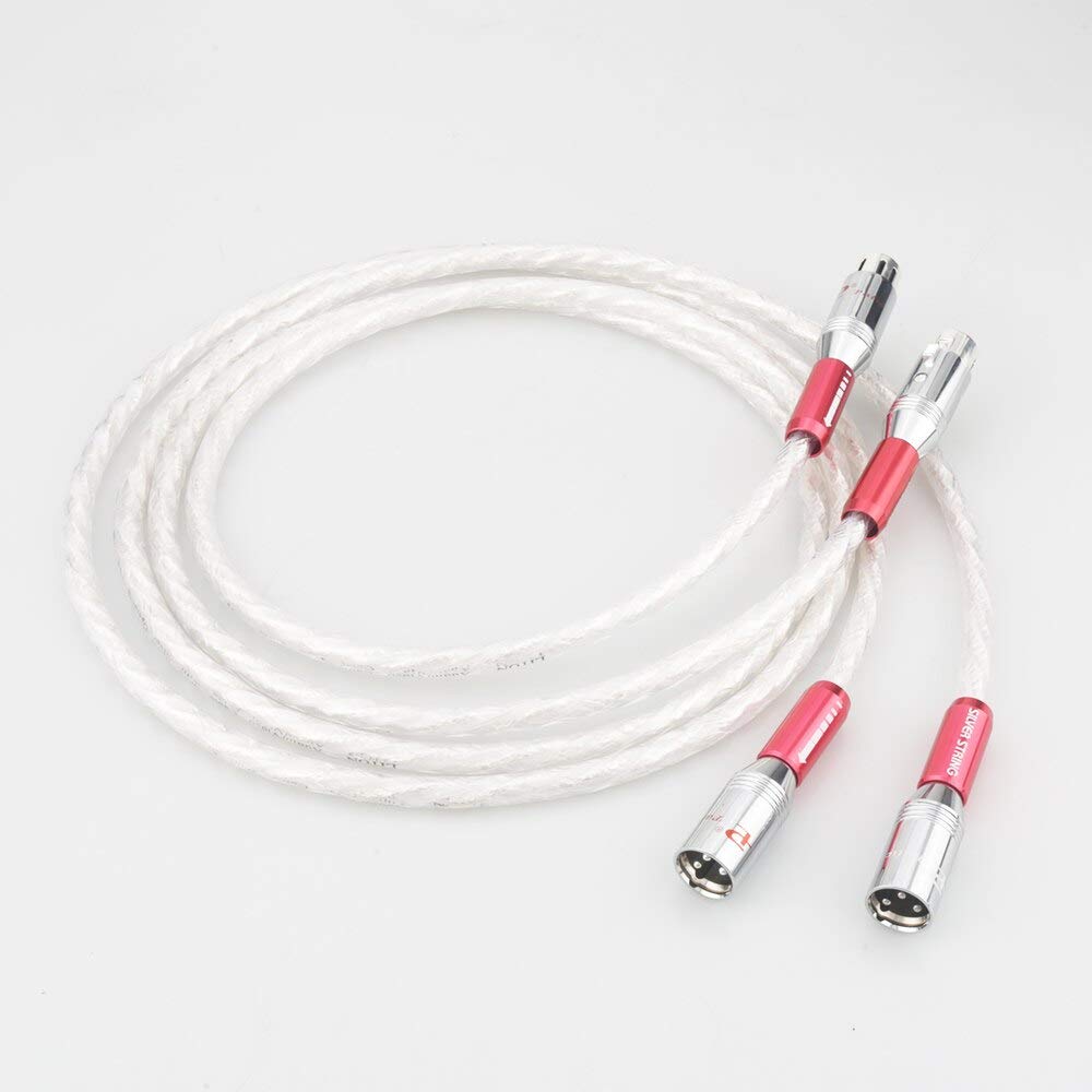Pair Silver Plated Strands Audio Cable With Silver plated 3pins XLR Balanced cable,xlr connector,audio (Length : 2m)
