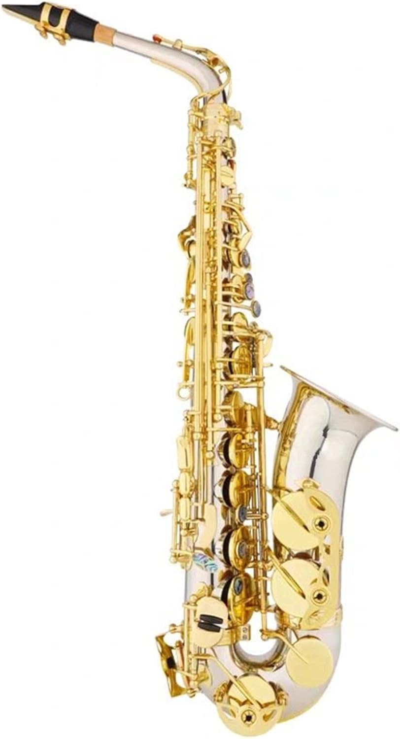 KESHUO E Flat Alto Saxophone Wind Instrument White Copper Saxophone Beginner Playing Saxophone Instrument Brass Sax Beginners Kit