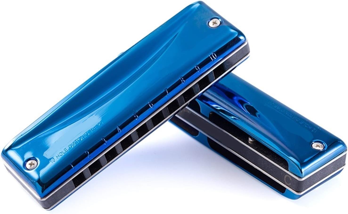 SUOFEILAIMU 10 Holes Blues Harmonica Diatonic Blues Harp Musical Instrument Key of C/Db/D/EB/E/F/Gb/G/Ab/A/B (Color : B Key)