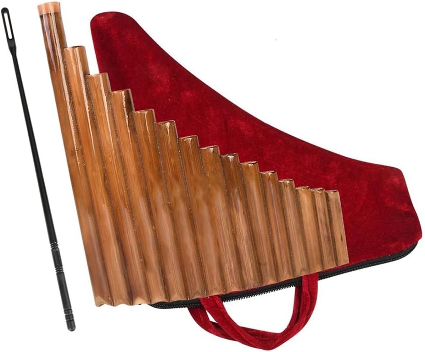 25 Pipe C Key Pan Flute Pan Flute 15 Pipe Tunable Bamboo Traditional Woodwind Instrument Including Accessories