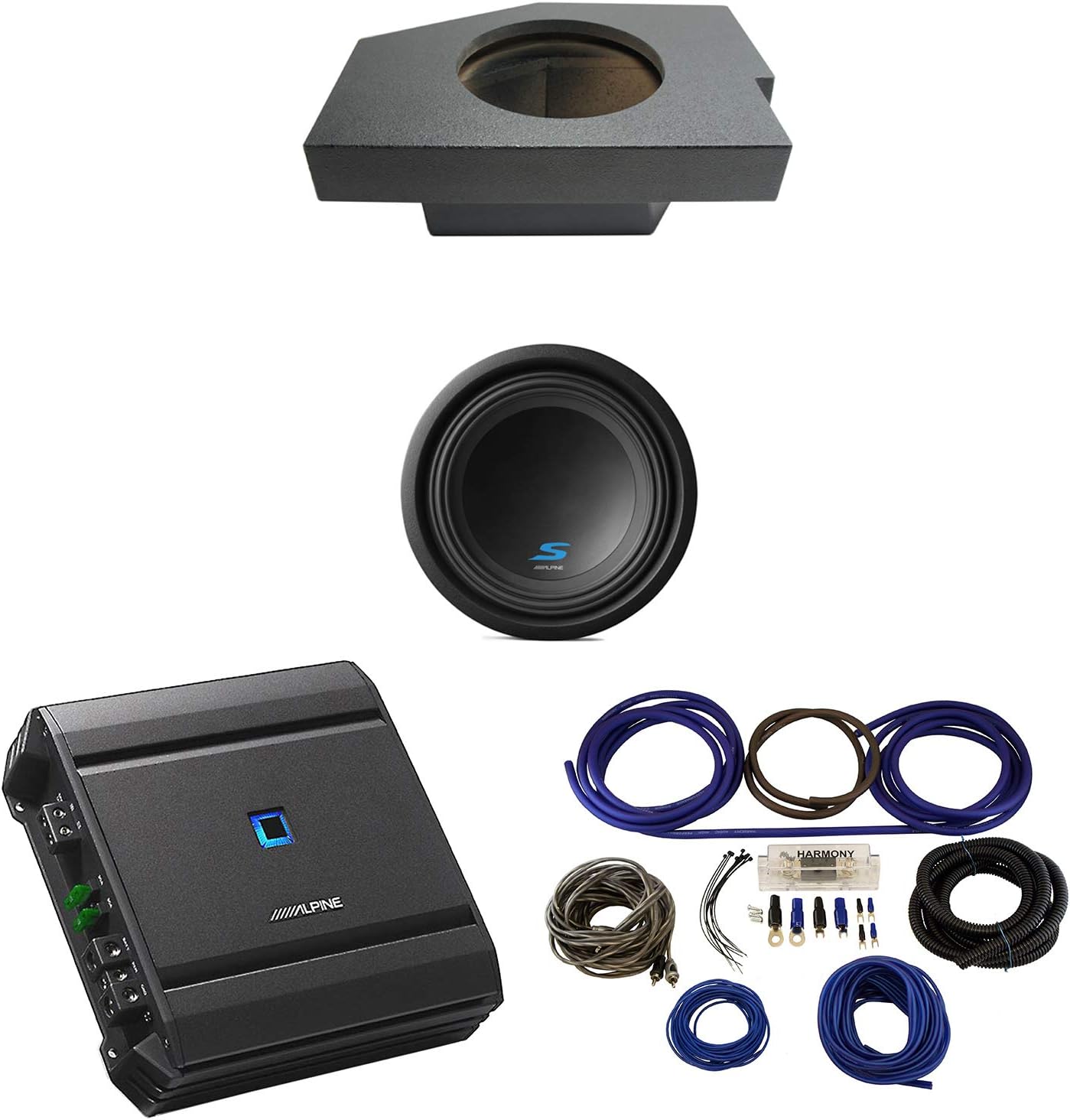 Alpine Type S Bundle Compatible with 2002-15 Dodge Ram Quad/Crew Truck S-W10D4 Single 10