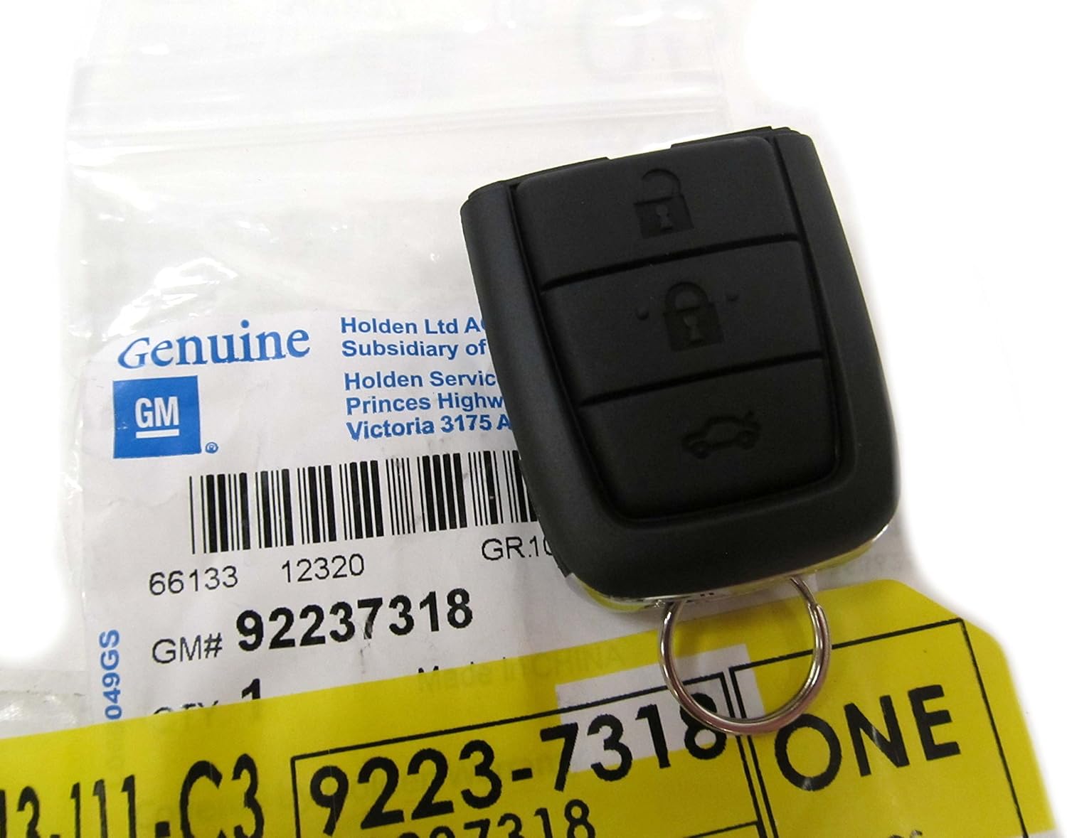General Motors 92237318, Remote Control Transmitter for Keyless Entry and Alarm System