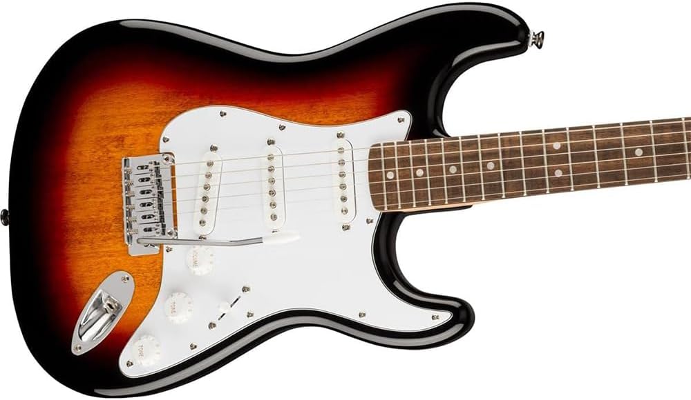 Squier Affinity Series™ Stratocaster®, Indian Laurel Fingerboard, 3-Color Sunburst - 0378000500 Bundle w/ 12-Pack Guitar Pick and Liquid Audio Polishing Cloth