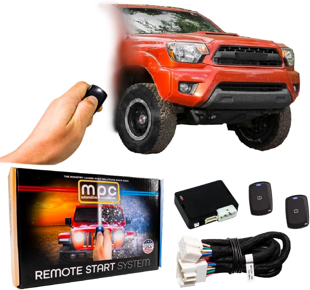MPC Complete Remote Start Kit Compatible with Toyota Tacoma 2010-2015 G-Key - with T-Harness - Firmware Preloaded - (2) Ultra-Compact Extended Range 1-Button Remotes - Up to 2,000 ft