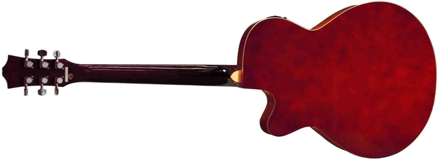 INDIANA Electro 6 String Acoustic-Electric Guitar, Right Handed, Red Sunburst (MAD-QTRD)