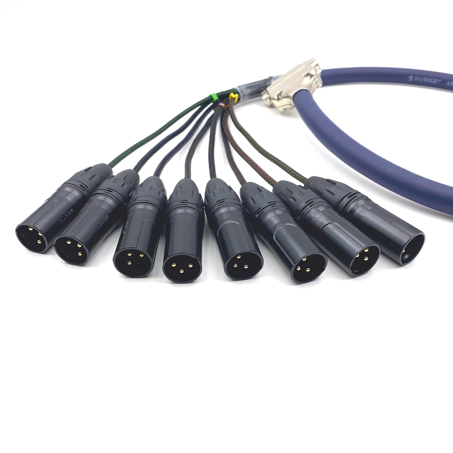 DB25 to XLR Male Snake Cable, DB25 Male to 8 Channel XLR 3Pin Male Balanced Snake Cable D-Sub Snake Cable Patch Bay Interface Modular Cable 1 Meter/3.28ft