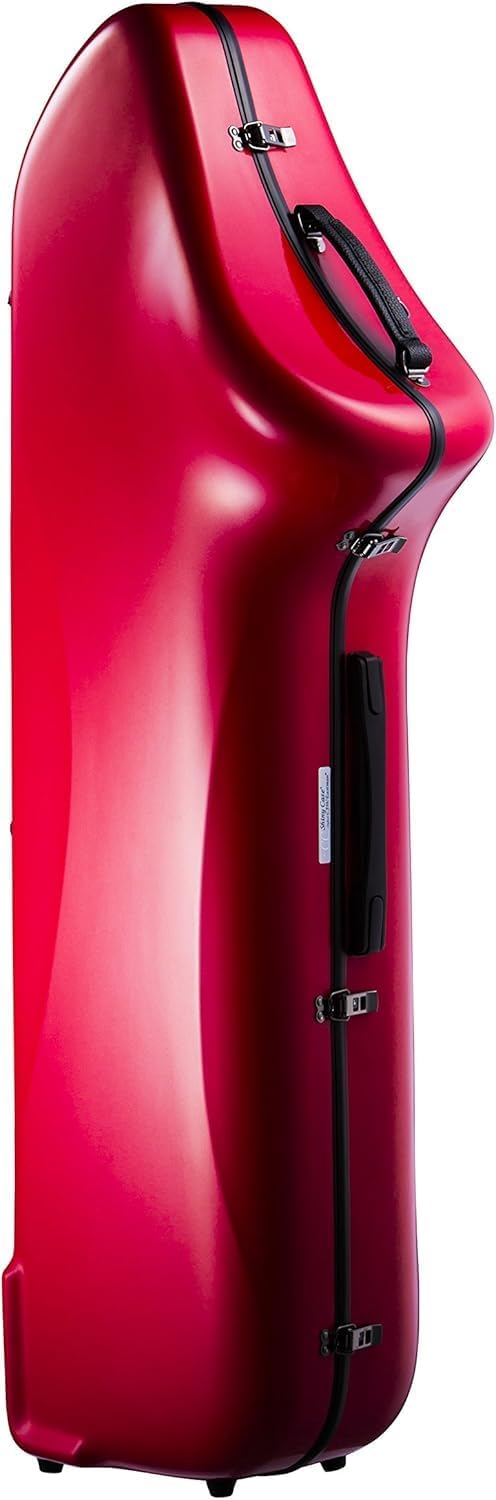 C.C. Shiny Case II for Baritone Saxophone Satin Silver Latch & Gray Molle Specifications CC2-BS-PPK/G Pastel Pink [Backpack & Shoulder Strap Included]