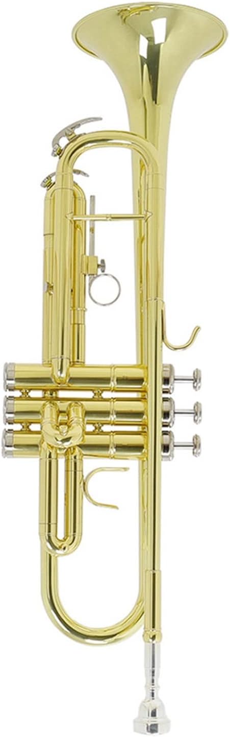 Trumpet Bb B Flat Brass Golden Durable Musical Instrument with Mouthpiece Gloves Foam Case Trumpet Instrument Beginner Trumpet