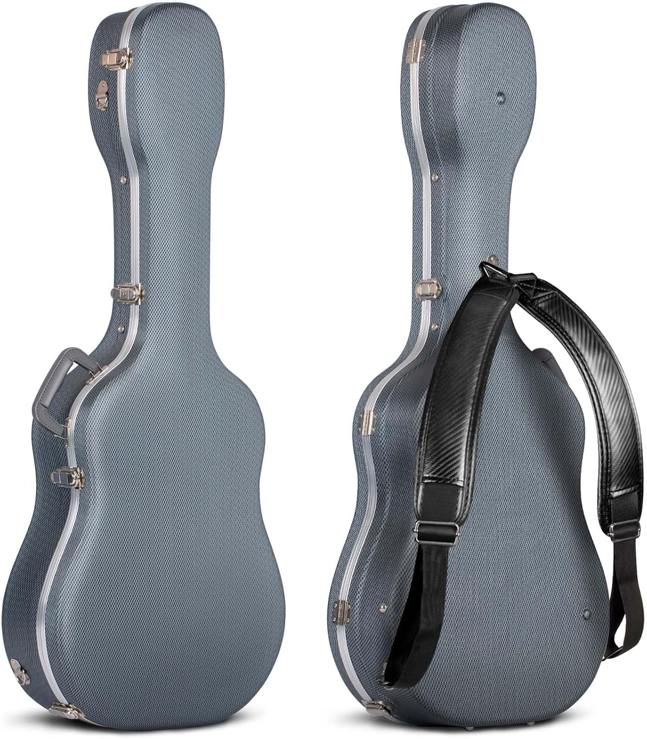 CAHAYA Acoustic Guitar Case ABS Waterproof Hard Case 41 Inch Gig Bag 0.6 Inch Thick Padding for Acoustic Classical Guitars, Navy CY0247